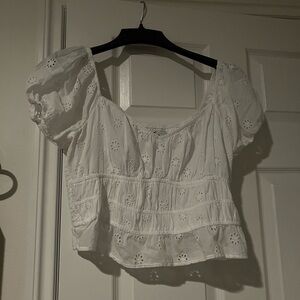 White eyelet blouse